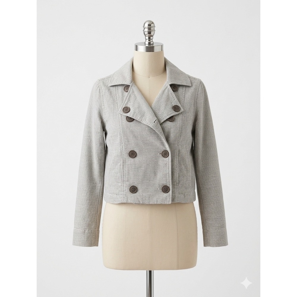 GAP Womens Double Breasted Cropped Trench Jacket XS Cotton Y2K